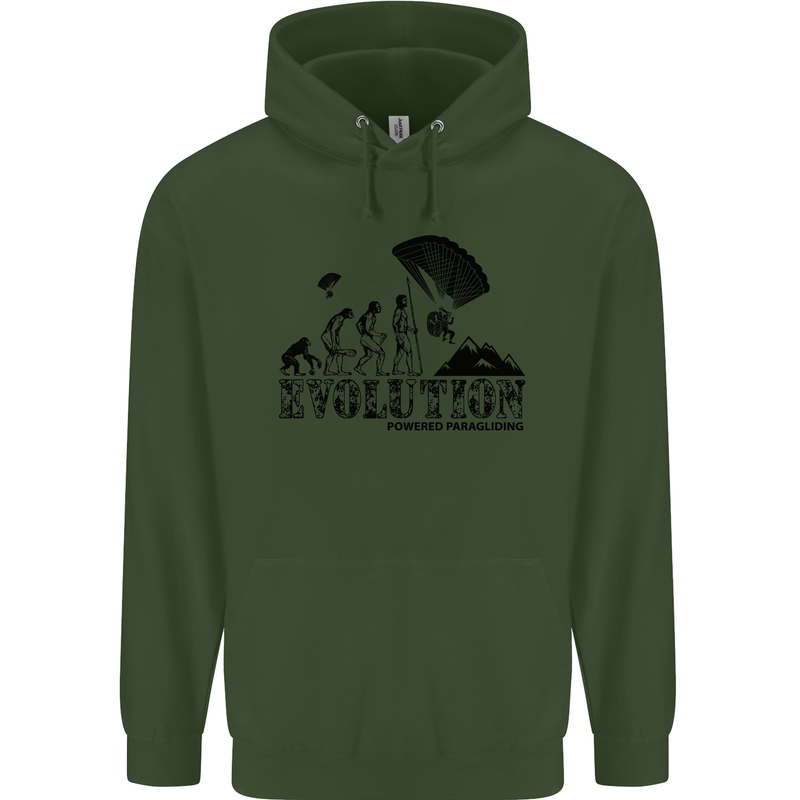 Powered Paragliding Evolution Paraglider Childrens Kids Hoodie Forest Green