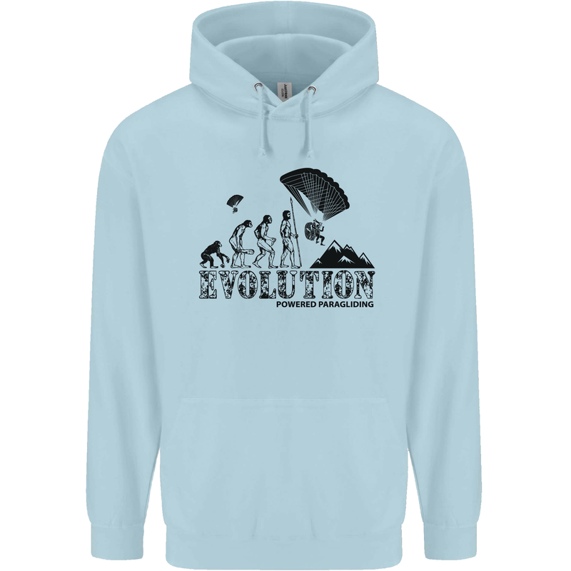 Powered Paragliding Evolution Paraglider Childrens Kids Hoodie Light Blue