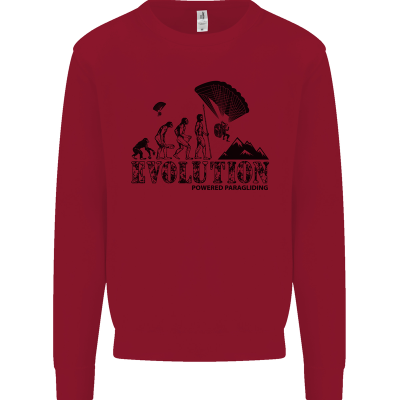 Powered Paragliding Evolution Paraglider Kids Sweatshirt Jumper Red