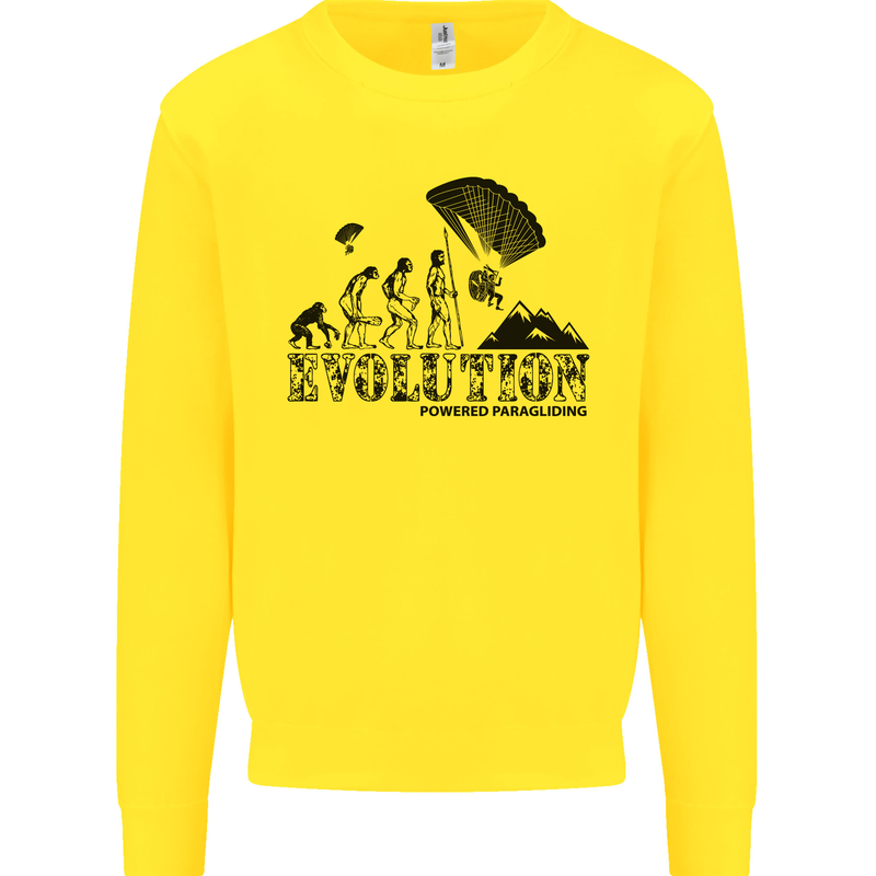 Powered Paragliding Evolution Paraglider Kids Sweatshirt Jumper Yellow