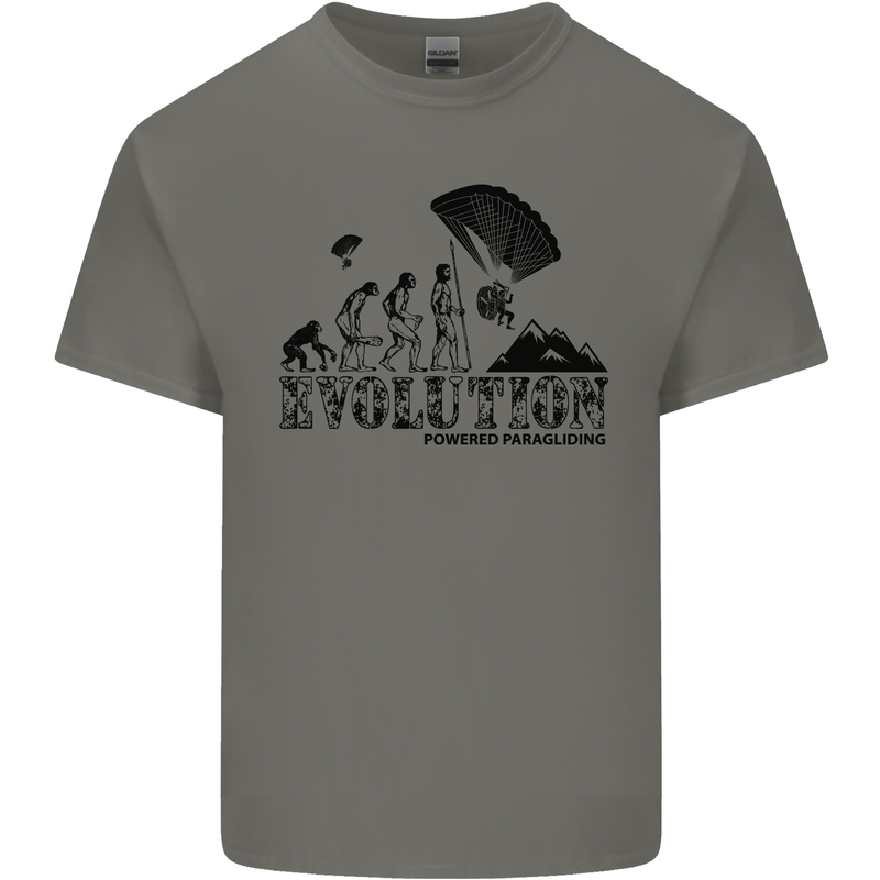 Powered Paragliding Evolution Paraglider Mens Cotton T-Shirt Tee Top Charcoal