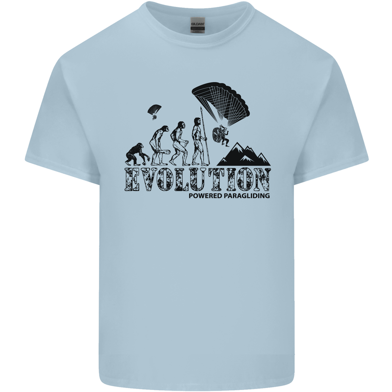 Powered Paragliding Evolution Paraglider Mens Cotton T-Shirt Tee Top Light Blue
