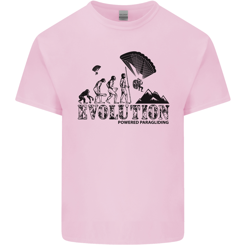 Powered Paragliding Evolution Paraglider Mens Cotton T-Shirt Tee Top Light Pink