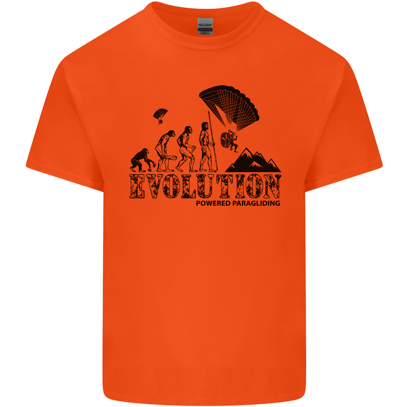 Powered Paragliding Evolution Paraglider Mens Cotton T-Shirt Tee Top Orange