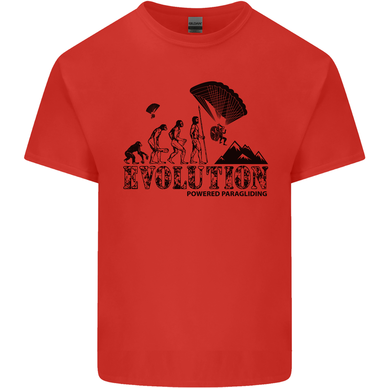 Powered Paragliding Evolution Paraglider Mens Cotton T-Shirt Tee Top Red