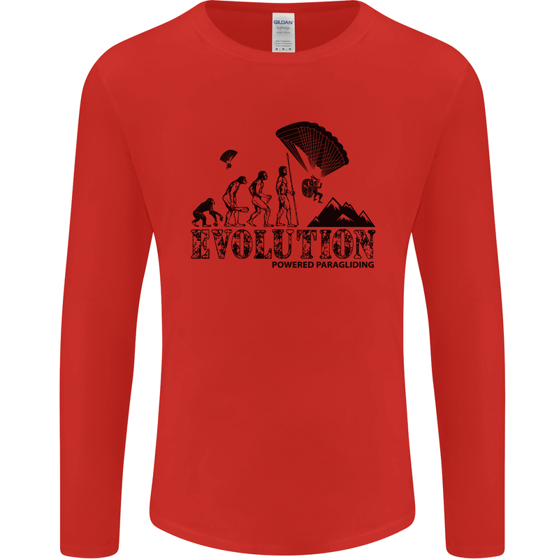 Powered Paragliding Evolution Paraglider Mens Long Sleeve T-Shirt Red