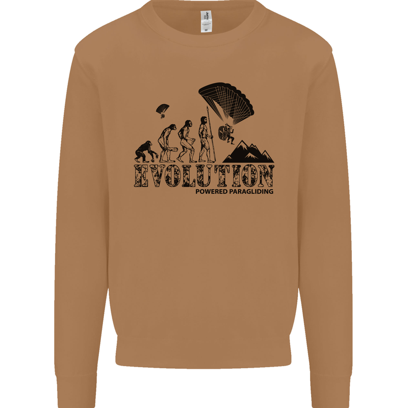 Powered Paragliding Evolution Paraglider Mens Sweatshirt Jumper Caramel Latte