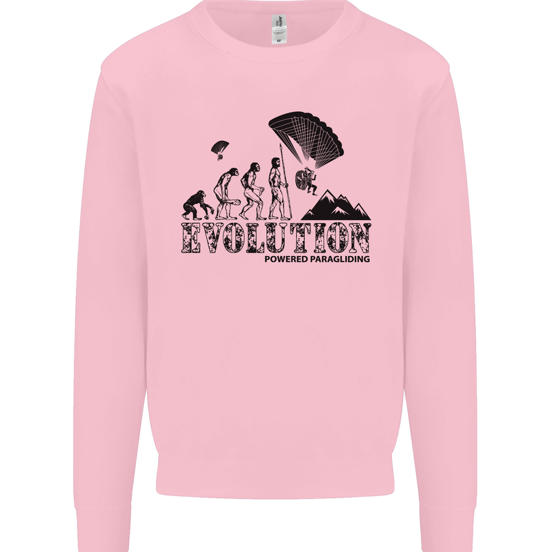 Powered Paragliding Evolution Paraglider Mens Sweatshirt Jumper Light Pink