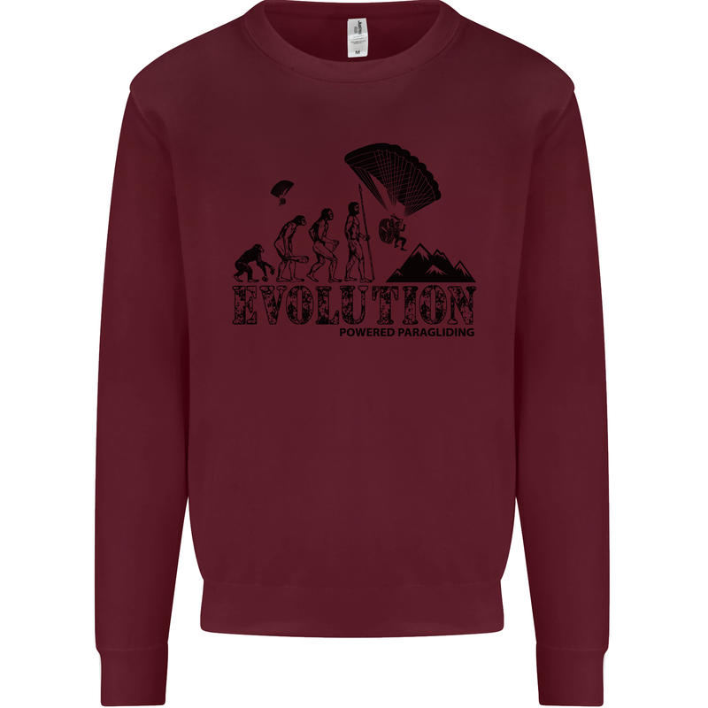 Powered Paragliding Evolution Paraglider Mens Sweatshirt Jumper Maroon