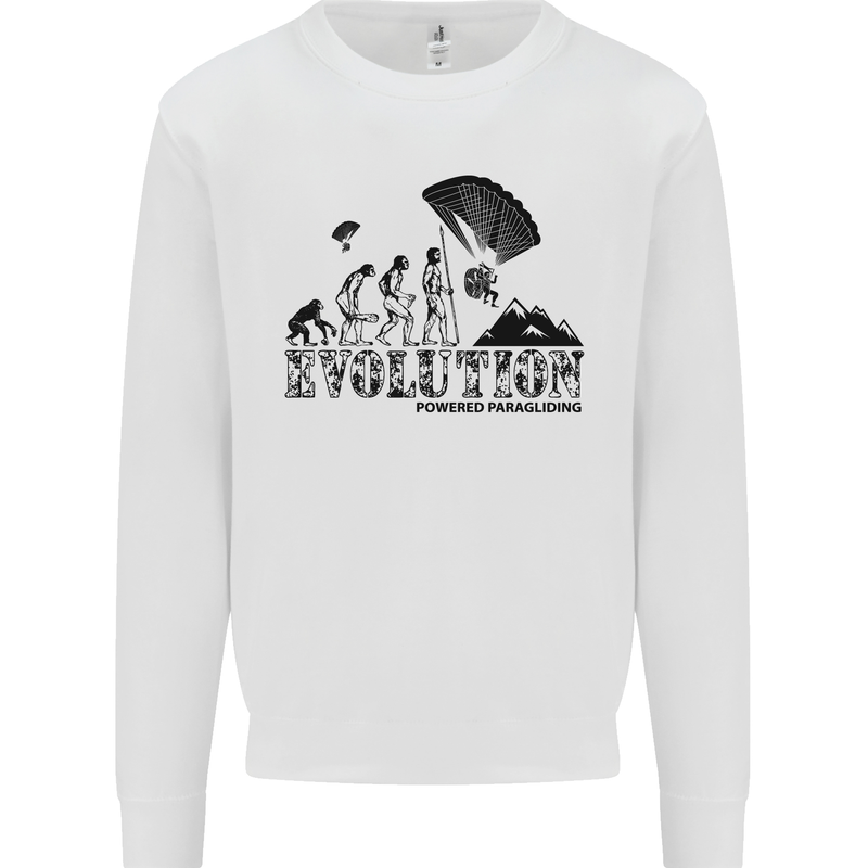 Powered Paragliding Evolution Paraglider Mens Sweatshirt Jumper White