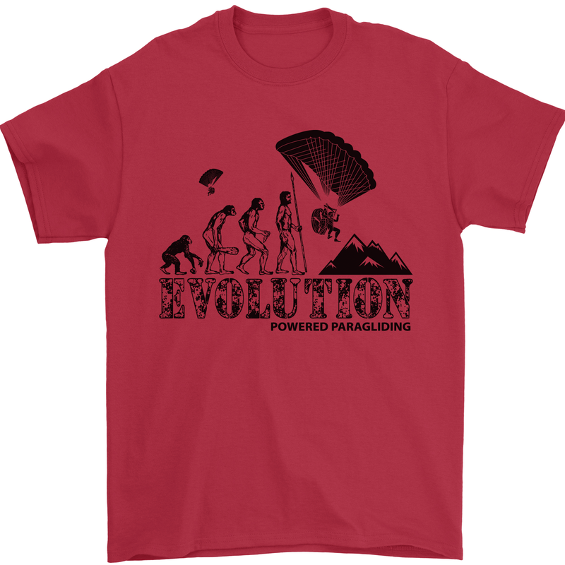 Powered Paragliding Evolution Paraglider Mens T-Shirt Cotton Gildan Red