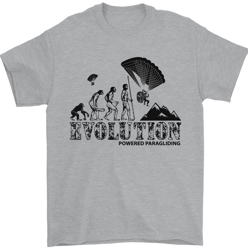 Powered Paragliding Evolution Paraglider Mens T-Shirt Cotton Gildan Sports Grey