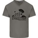 Powered Paragliding Evolution Paraglider Mens V-Neck Cotton T-Shirt Charcoal