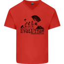 Powered Paragliding Evolution Paraglider Mens V-Neck Cotton T-Shirt Red