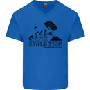 Powered Paragliding Evolution Paraglider Mens V-Neck Cotton T-Shirt Royal Blue