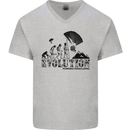 Powered Paragliding Evolution Paraglider Mens V-Neck Cotton T-Shirt Sports Grey