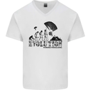 Powered Paragliding Evolution Paraglider Mens V-Neck Cotton T-Shirt White