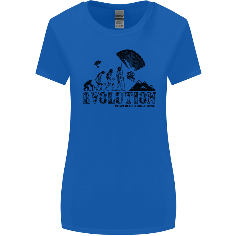 Powered Paragliding Evolution Paraglider Womens Wider Cut T-Shirt Royal Blue
