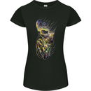 Praying Skull Gothic Biker Heavy Metal Rock Womens Petite Cut T-Shirt Black