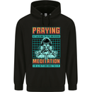 Praying and Meditation Space Universe Yoga Childrens Kids Hoodie Black
