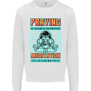 Praying and Meditation Space Universe Yoga Kids Sweatshirt Jumper White