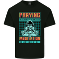 Praying and Meditation Space Universe Yoga Kids T-Shirt Childrens Black