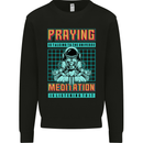 Praying and Meditation Space Universe Yoga Mens Sweatshirt Jumper Black