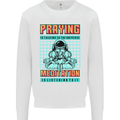 Praying and Meditation Space Universe Yoga Mens Sweatshirt Jumper White