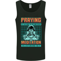 Praying and Meditation Space Universe Yoga Mens Vest Tank Top Black