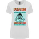 Praying and Meditation Space Universe Yoga Womens Wider Cut T-Shirt White