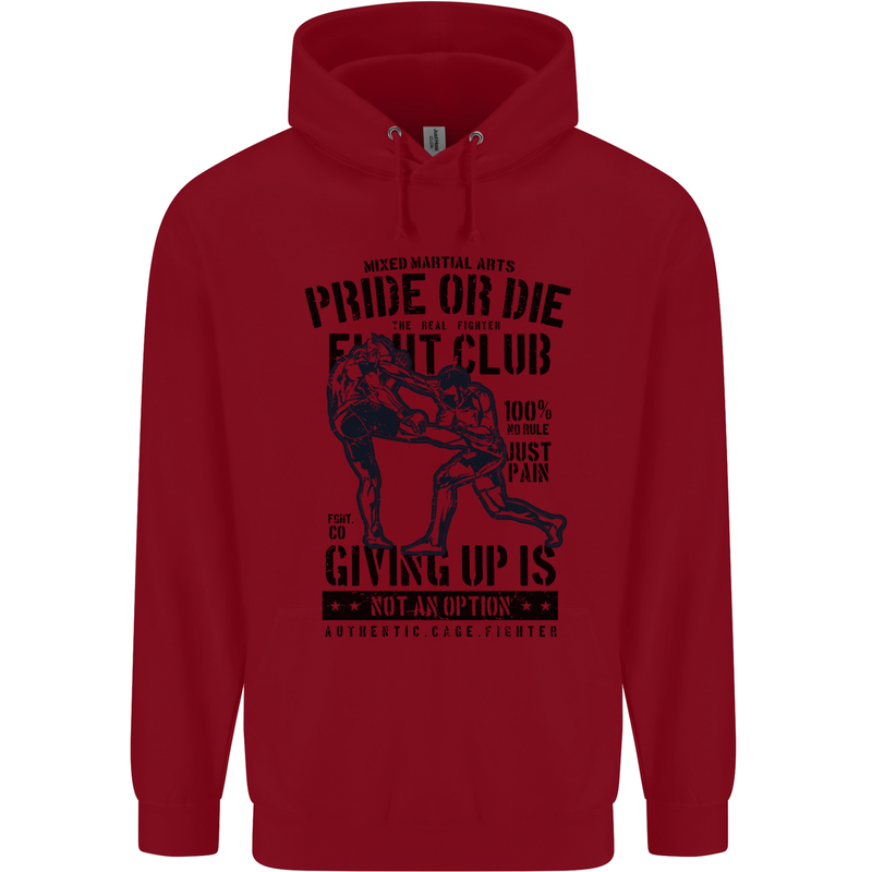 Pride MMA Muay Thai Mixed Martial Arts Childrens Kids Hoodie Red