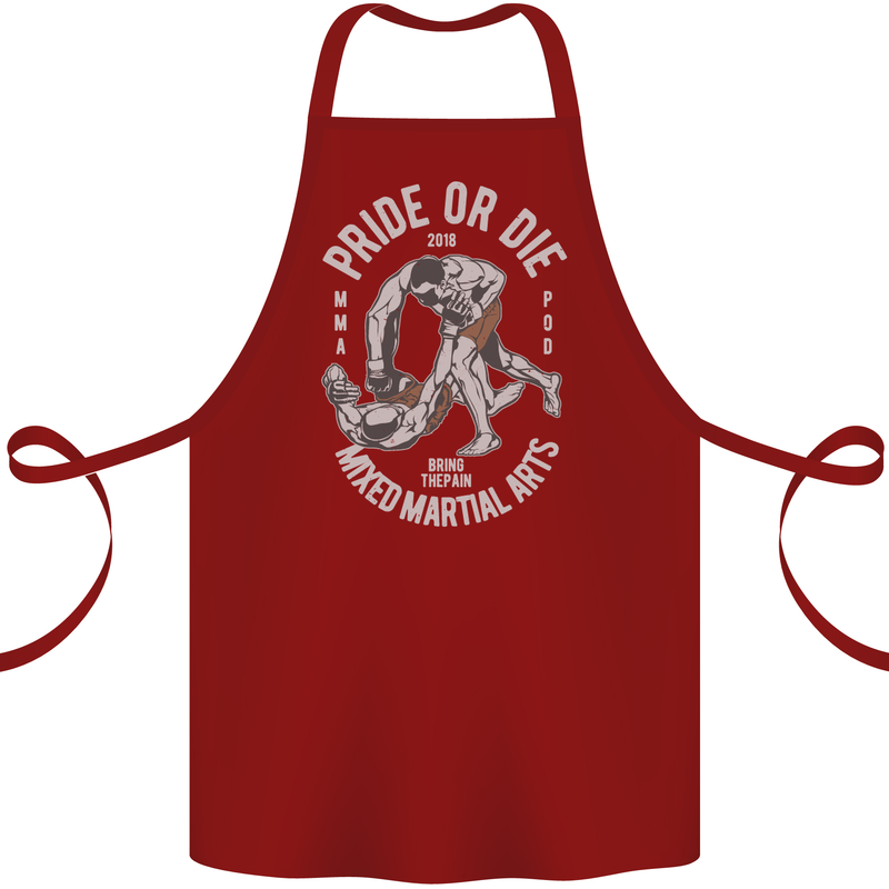 Pride MMA Muay Thai Mixed Martial Arts Cotton Apron 100% Organic Maroon