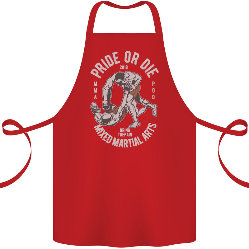 Pride MMA Muay Thai Mixed Martial Arts Cotton Apron 100% Organic Red