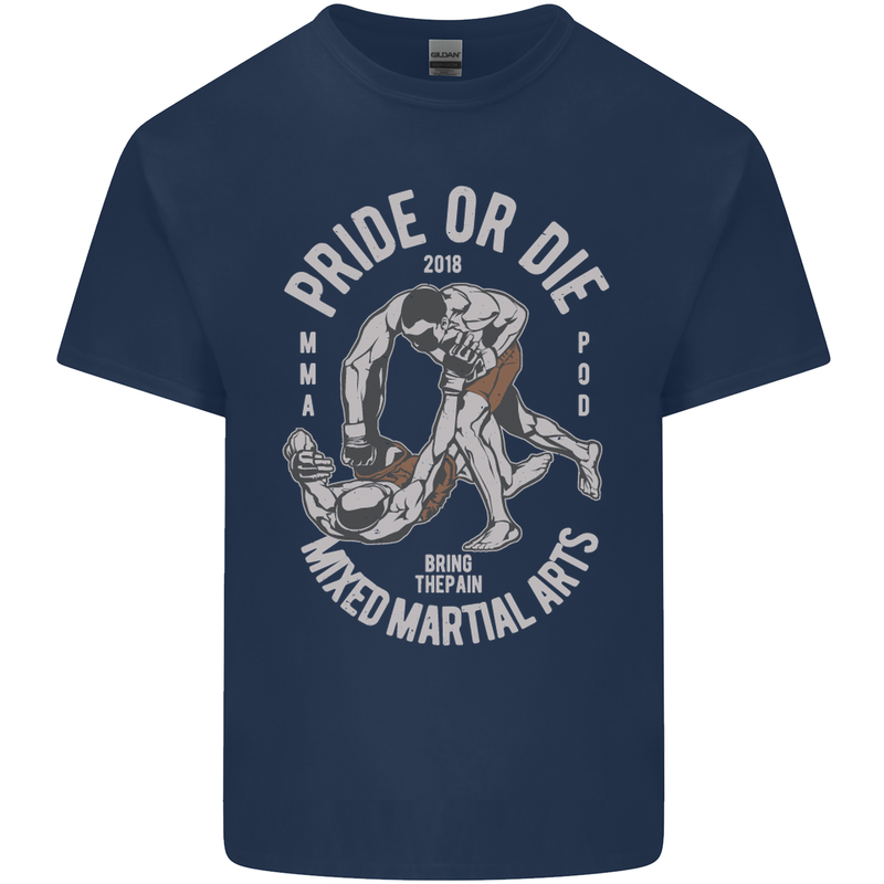 Pride MMA Muay Thai Mixed Martial Arts Kids T-Shirt Childrens Navy Blue