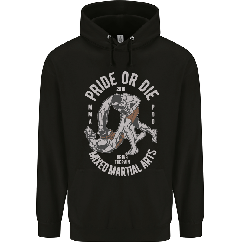 Pride MMA Muay Thai Mixed Martial Arts Mens 80% Cotton Hoodie Black