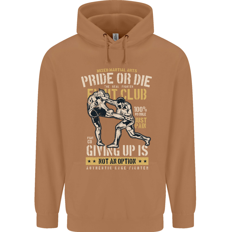 Pride MMA Muay Thai Mixed Martial Arts Mens 80% Cotton Hoodie Caramel Latte
