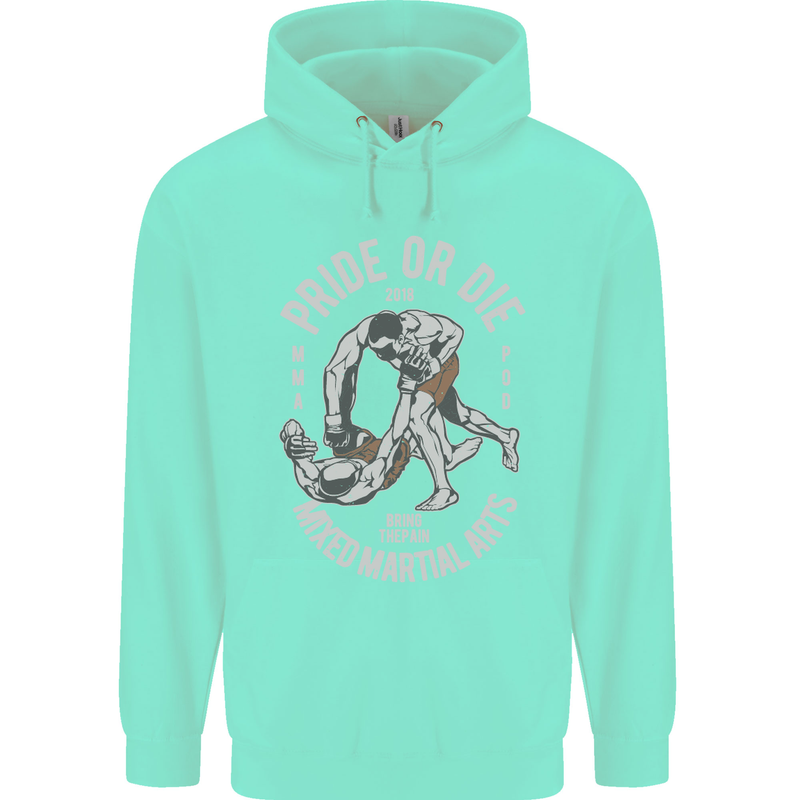 Pride MMA Muay Thai Mixed Martial Arts Mens 80% Cotton Hoodie Peppermint