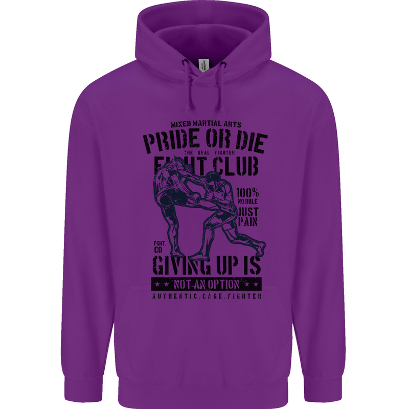Pride MMA Muay Thai Mixed Martial Arts Mens 80% Cotton Hoodie Purple