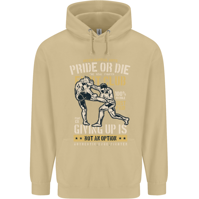 Pride MMA Muay Thai Mixed Martial Arts Mens 80% Cotton Hoodie Sand