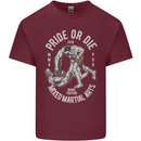 Pride MMA Muay Thai Mixed Martial Arts Mens Cotton T-Shirt Tee Top Maroon