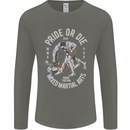 Pride MMA Muay Thai Mixed Martial Arts Mens Long Sleeve T-Shirt Charcoal