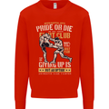 Pride MMA Muay Thai Mixed Martial Arts Mens Sweatshirt Jumper Bright Red
