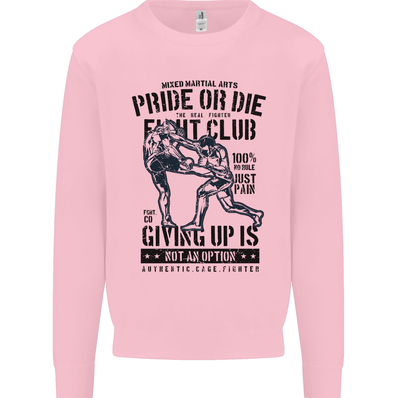 Pride MMA Muay Thai Mixed Martial Arts Mens Sweatshirt Jumper Light Pink