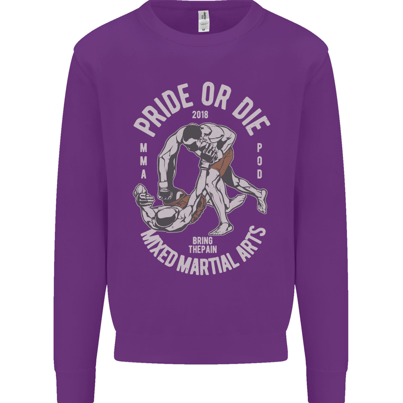 Pride MMA Muay Thai Mixed Martial Arts Mens Sweatshirt Jumper Purple