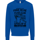 Pride MMA Muay Thai Mixed Martial Arts Mens Sweatshirt Jumper Royal Blue