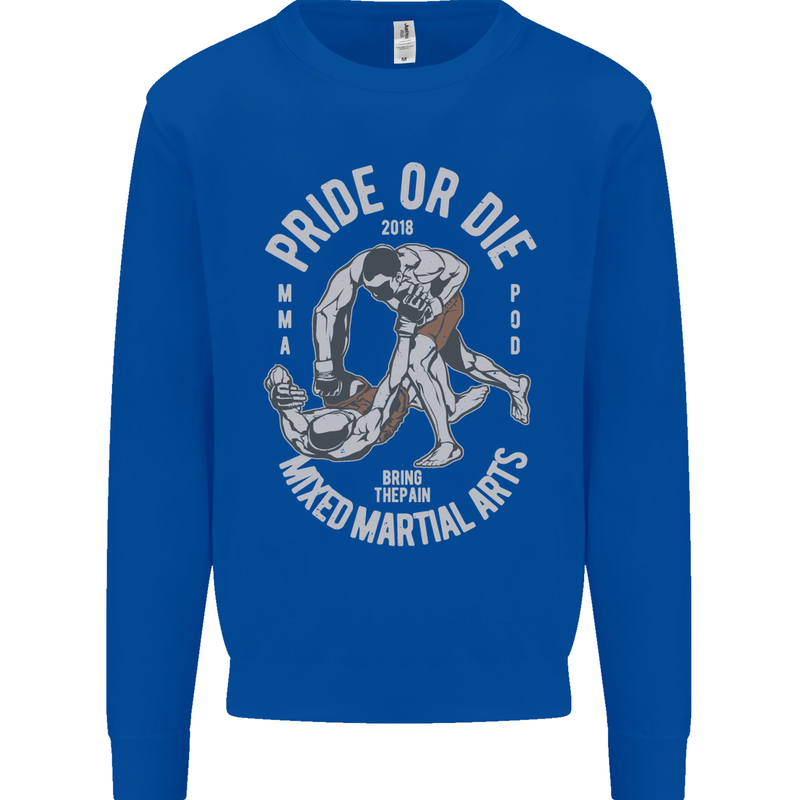 Pride MMA Muay Thai Mixed Martial Arts Mens Sweatshirt Jumper Royal Blue