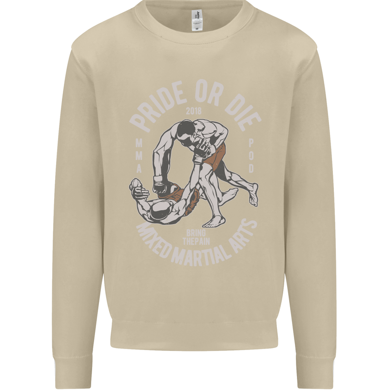 Pride MMA Muay Thai Mixed Martial Arts Mens Sweatshirt Jumper Sand