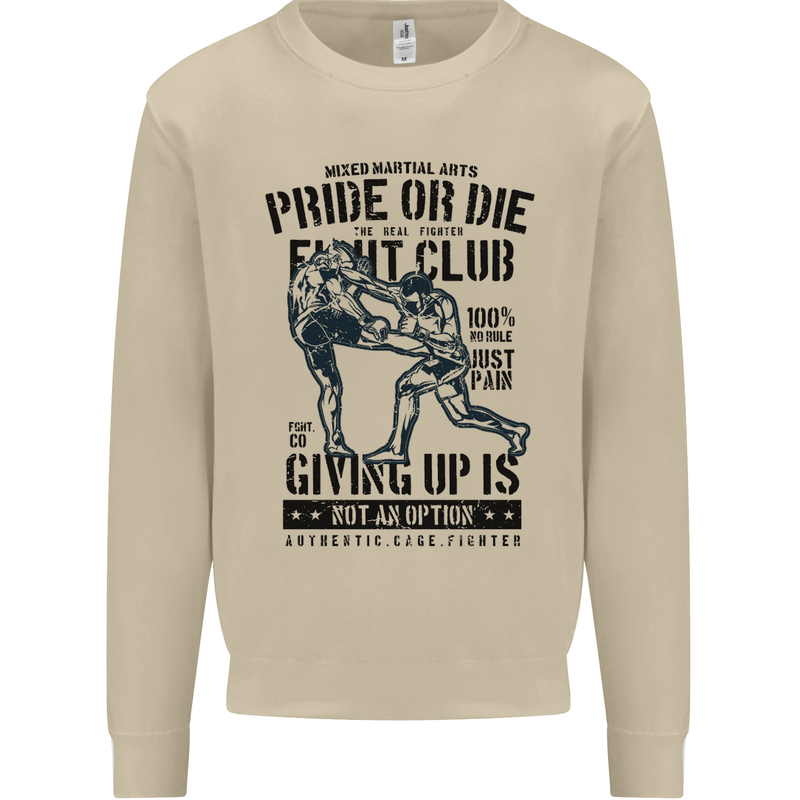 Pride MMA Muay Thai Mixed Martial Arts Mens Sweatshirt Jumper Sand