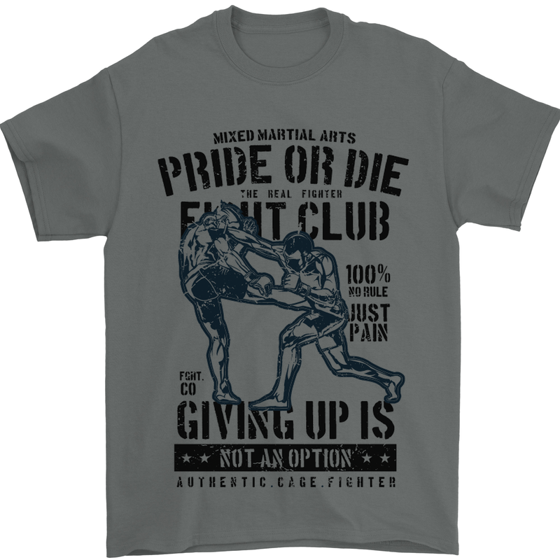 Pride MMA Muay Thai Mixed Martial Arts Mens T-Shirt Cotton Gildan Charcoal