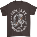 Pride MMA Muay Thai Mixed Martial Arts Mens T-Shirt Cotton Gildan Dark Chocolate